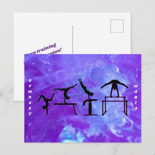 Gymnastiek Galaxy Briefkaart (Voorkant / Achterkant)