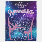 Gymnastiek Galaxy Paarse turquoise gepersonaliseer Fleece Deken (Voorkant)
