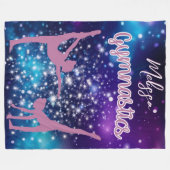 Gymnastiek Galaxy Paarse turquoise gepersonaliseer Fleece Deken (Voorkant (Horizontaal))