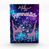 Gymnastiek Galaxy Paarse turquoise gepersonaliseer Fotoblokken (Voorkant)