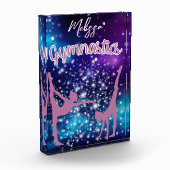 Gymnastiek Galaxy Paarse turquoise gepersonaliseer Fotoblokken (Links)