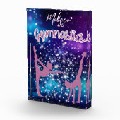 Gymnastiek Galaxy Paarse turquoise gepersonaliseer Fotoblokken (Rechts)