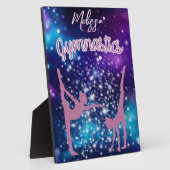 Gymnastiek Galaxy Paarse turquoise gepersonaliseer Fotoplaat (Zijkant)
