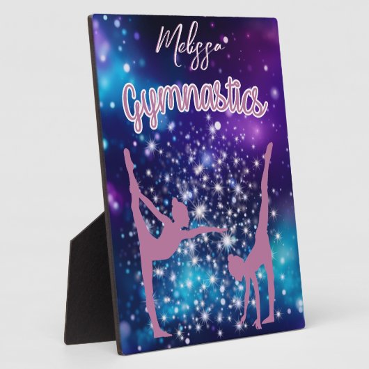 Gymnastiek Galaxy Paarse turquoise gepersonaliseer Fotoplaat (Zijkant)