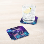 Gymnastiek Galaxy Paarse turquoise gepersonaliseer Kartonnen Onderzetters (Insitu)