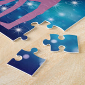 Gymnastiek Galaxy Paarse turquoise gepersonaliseer Legpuzzel (Zijkant)