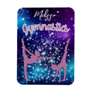 Gymnastiek Galaxy Paarse turquoise gepersonaliseer Magneet