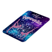 Gymnastiek Galaxy Paarse turquoise gepersonaliseer Magneet (Linkerzijde)