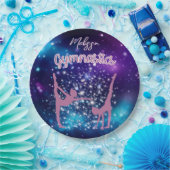 Gymnastiek Galaxy Paarse turquoise gepersonaliseer Papieren Bordje (Feest)