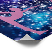 Gymnastiek Galaxy Paarse turquoise gepersonaliseer Poster (Hoek)