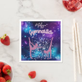 Gymnastiek Galaxy Paarse turquoise gepersonaliseer Servet (Insitu)