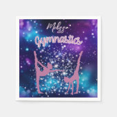 Gymnastiek Galaxy Paarse turquoise gepersonaliseer Servet (Voorkant)
