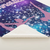 Gymnastiek Galaxy Paarse turquoise gepersonaliseer Sherpa Deken (3/4)