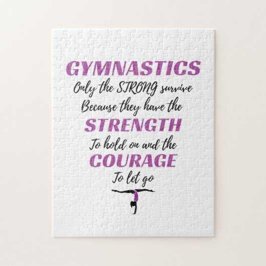 Gymnastiek geeft de sterke overlevende gymnast legpuzzel (Verticaal)