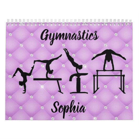 Gymnastiek Geleisterd Lila Paars Faux Rhinestone Kalender (Hoes)