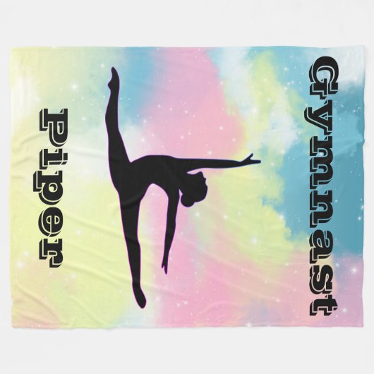 Gymnastiek gepersonaliseerd fleece deken (Voorkant (Horizontaal))