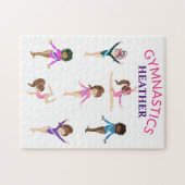 Gymnastiek gepersonaliseerd gymnast meisje puzz legpuzzel (Horizontaal)