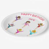 Gymnastiek gepersonaliseerde BIRTHDAY PAPIER BORDE Papieren Bordje (Gekanteld)