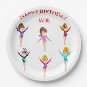 Gymnastiek gepersonaliseerde BIRTHDAY PAPIER BORDE Papieren Bordje