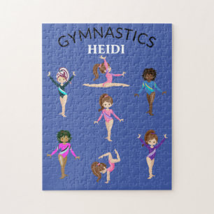 Gymnastiek gepersonaliseerde gymnast girl legpuzzel