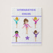 Gymnastiek gepersonaliseerde gymnast girl's puzzel legpuzzel (Verticaal)