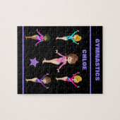 Gymnastiek gepersonaliseerde gymnast meiden puzzel legpuzzel (Horizontaal)