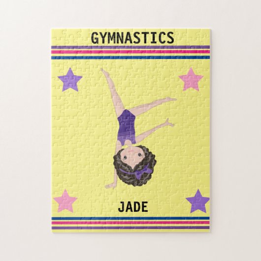 GYMNASTIEK GEPUBLICEERD VOOR MEISJES GEPERSONALISE LEGPUZZEL (Verticaal)