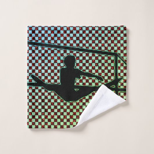 Gymnastiek Geruite Sparkle Wasdoek Handdoek (Wasdoekje)