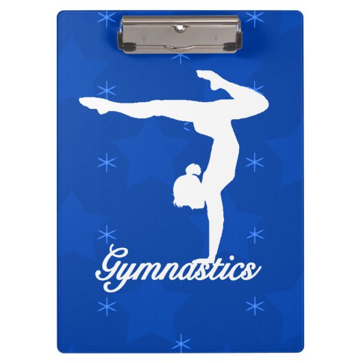Gymnastiek Girl Blue Stars Klembord (Voorkant)