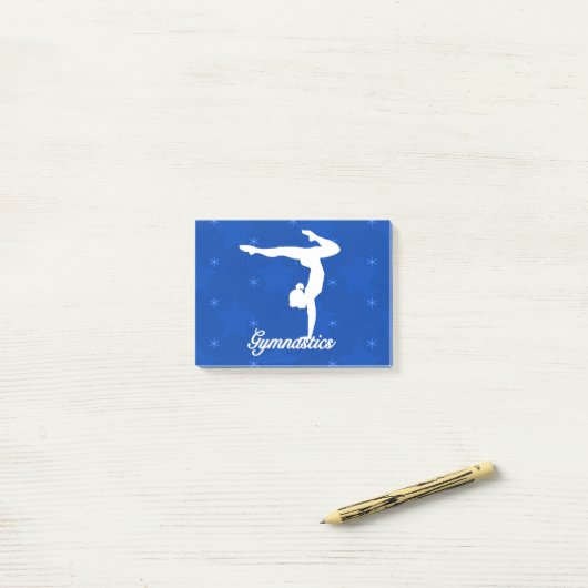 Gymnastiek Girl Blue Stars Post-it® Notes (Op bureau)