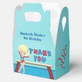 Gymnastiek Girl Cute Blonde Gymnast Birthday Party Bedankdoosjes (Geopend)
