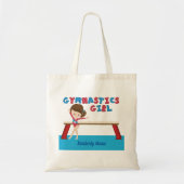 Gymnastiek Girl Cute Blue Monogram Gymnast Tote Bag (Voorkant)