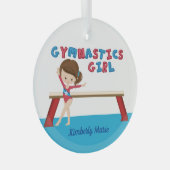 Gymnastiek Girl Cute Custom Gymnast Kerstmis Glas Ornament (Voorkant Rechts)