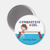 Gymnastiek Girl Cute Personalized Gymnast Beam Magneet (Voorkant / Achterkant)