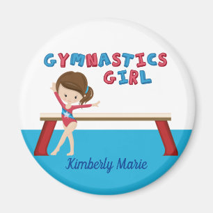 Gymnastiek Girl Cute Personalized Gymnast Beam Magneet