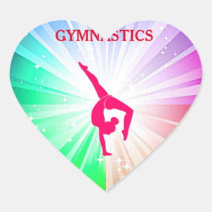 Gymnastiek glanzend ovaal stickers. hart sticker