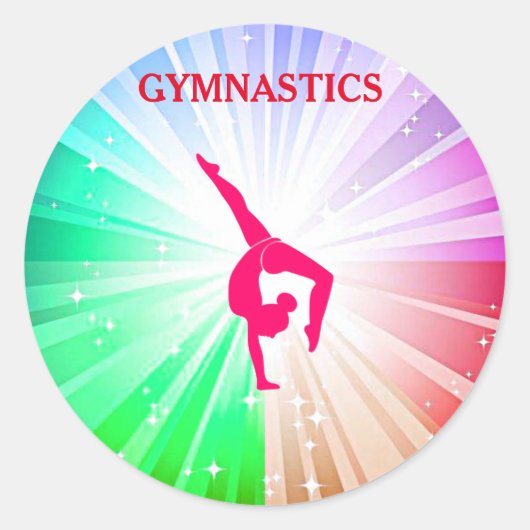 Gymnastiek glanzende ronde stickers. sticker (Voorkant)