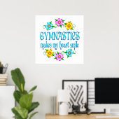 Gymnastiek glimlacht poster (Thuiskantoor)