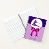 Gymnastiek Glitter en Bow Roze en Paarse Notitieboek (Binnen)