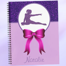 Gymnastiek Glitter en Bow Roze en Paarse Notitieboek
