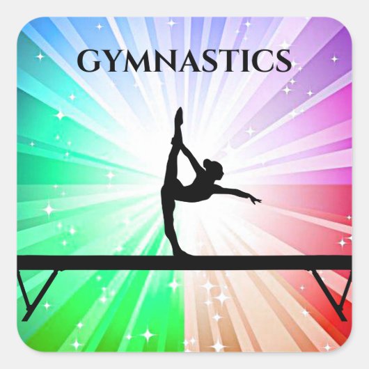 Gymnastiek glossy stickers voor meisjes. (Voorkant)