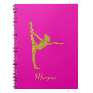 Gymnastiek Gold Glitter Gymnast Pink Notitieboek