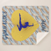 Gymnastiek gouden hart met gymnast sherpa deken. sherpa deken (Voorkant (horizontaal))