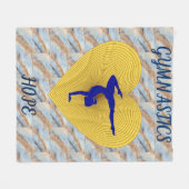 Gymnastiek gouden hart met gymnastiek fleece deken (Voorkant (Horizontaal))