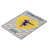 Gymnastiek gouden hart met gymnastiek notitieboek (Linkerzijde)