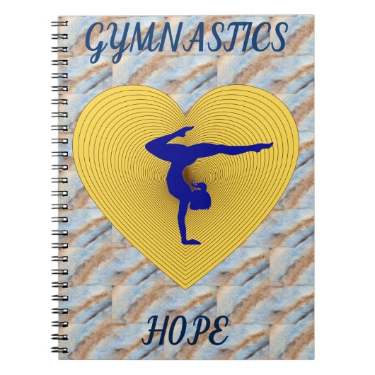 Gymnastiek gouden hart met gymnastiek notitieboek (Voorkant)