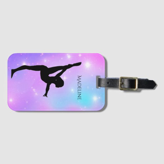 Gymnastiek Gradiënt w/ Naam van gymnast Bagagelabel (Voorkant (horizontaal))