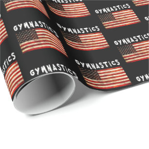 Gymnastiek Grunge Amerikaanse vlag Cadeaupapier