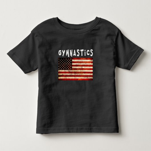 Gymnastiek Grunge Amerikaanse vlag Kinder Shirts (Voorkant)