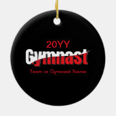 Gymnastiek - Gymnast Abstract Woordkunst Swish Keramisch Ornament (Achterkant)